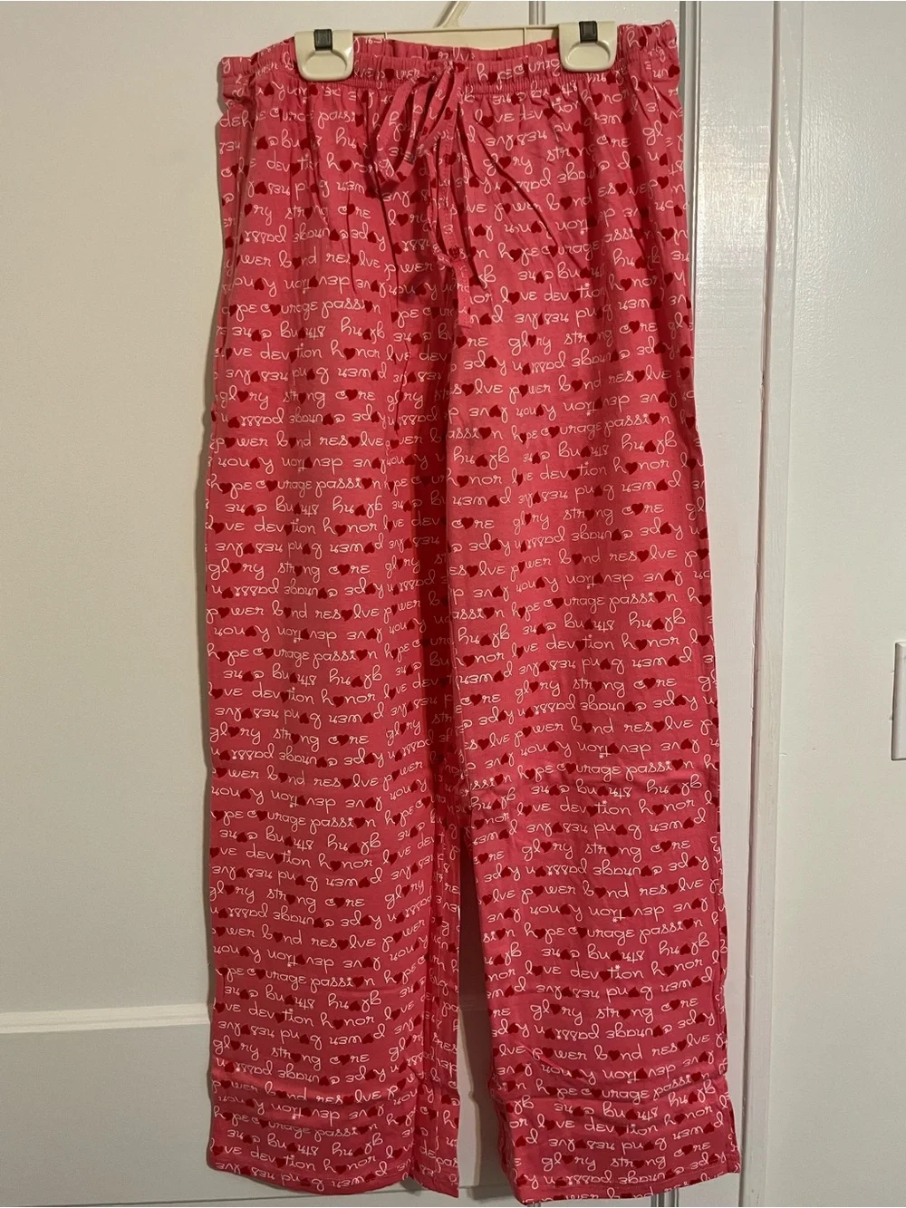 Whispers Pink Heart Pajama Set short and long pants with short sleeve top